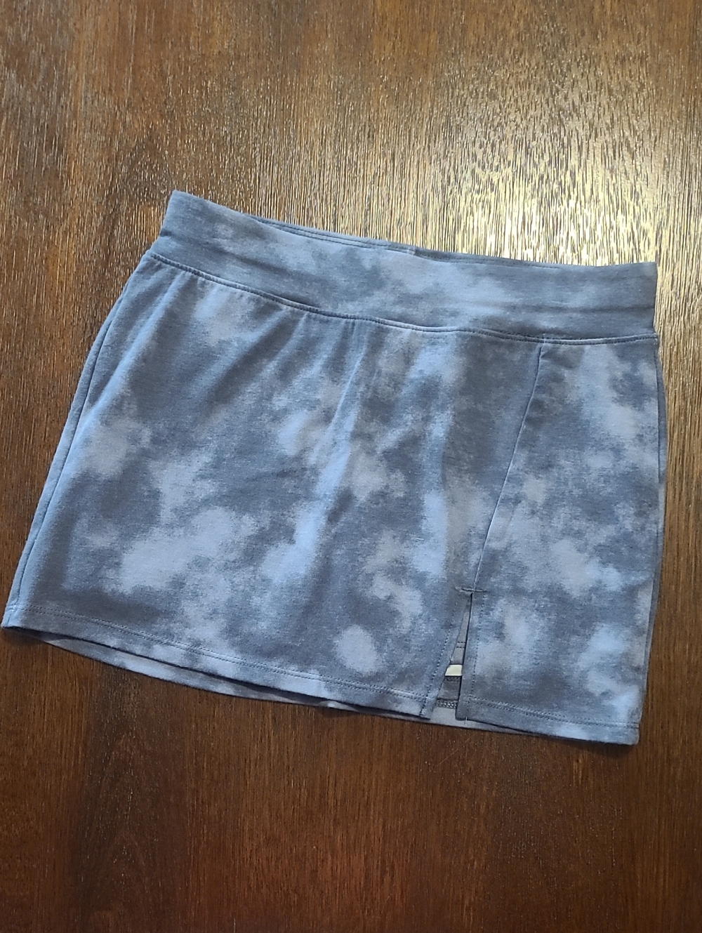 wonder nation Gray Tie-Dye Mini Skort with Front Slit - Medium